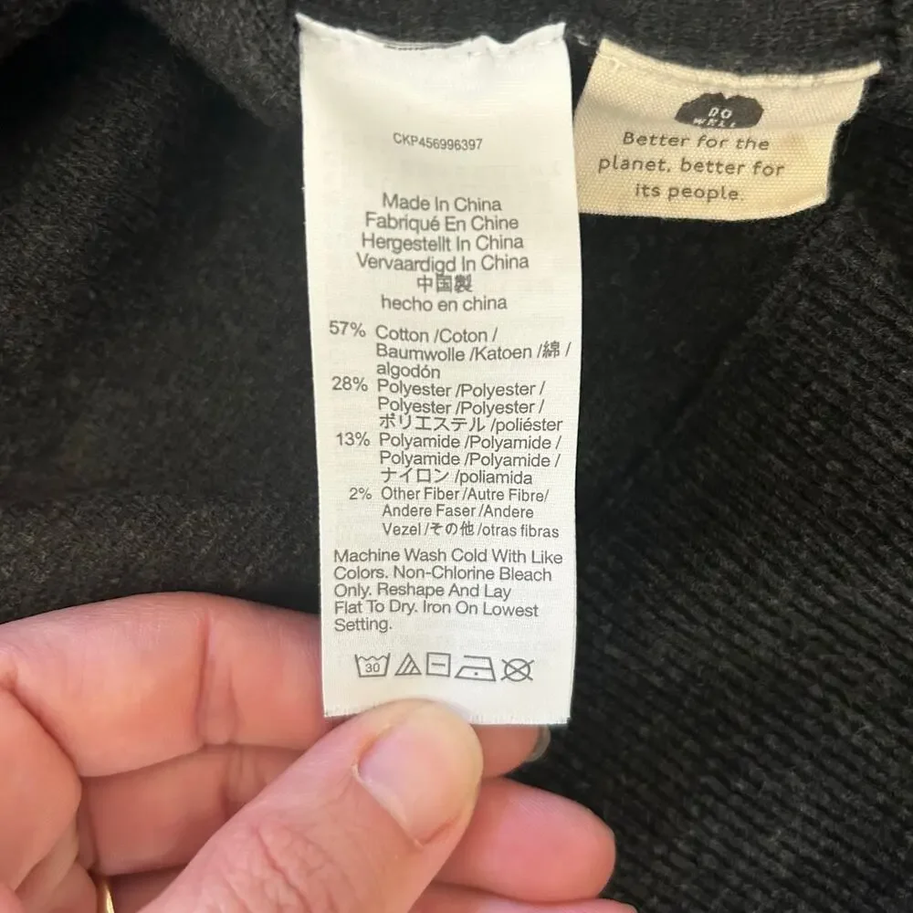 Women's Black Madewell Hooded sweater dress size XL oversized Comfort cozycore - Picture 3 of 7